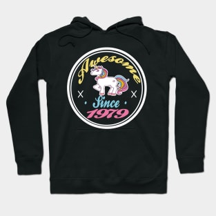 Awesome Since 1979 Funny 40th Birthday Unicorn Lover Gift Idea Hoodie